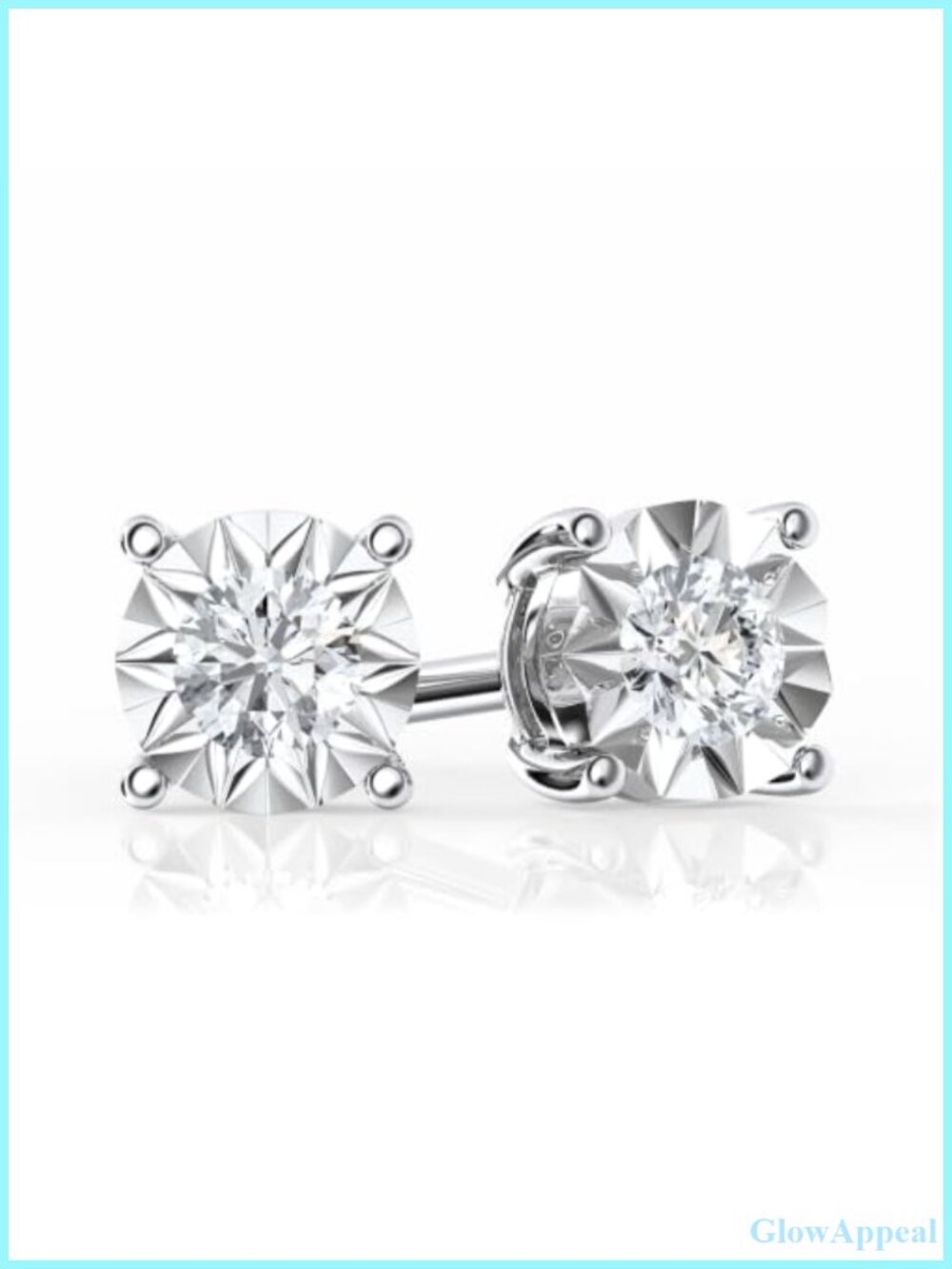 Lab Grown Diamond Stud Earrings Sterling Silver 1/10 ct